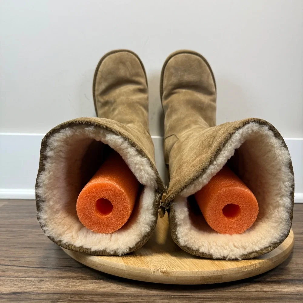 UGG Australia Cargo Pocket Boots Womens 10 Brown Suede Sheepskin F19011G Earthy